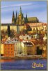 praha 1  --> Postcard perfect: of Praha (Prague). Cathedral of St. Vitus in background with Prague castle in front of it.