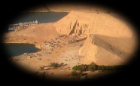 IMG 3992.d  --> Zeroing in on Abu Simbel &mdash; an enlarged selection from the previous shot from the air. "Zooming in" is a benefit of using a digital camera that takes high definition images, a great benefit of the large image sensors. (See discussion of the camera, a Canon S2 IS with a 5.0 Megapixel image receptor, in the Overview sub-album.