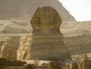 IMG 4450  --> The nose and chin of the Sphinx is missing. Legend has it that it was blown off by canon fire by Napoleon's soldiers, a story that has been debunked.